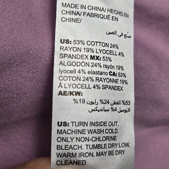 Chico's Size 0 (US Small) Soft Lilac Sateen Jean Jacket Logo Buttons Collar NWT - Picture 15 of 16